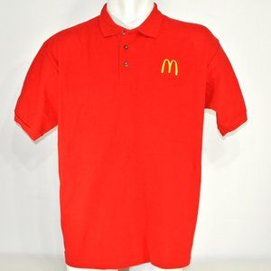 McDONALD'S Fast Food Employee Uniform Polo Shirt Red NEW Size L Large